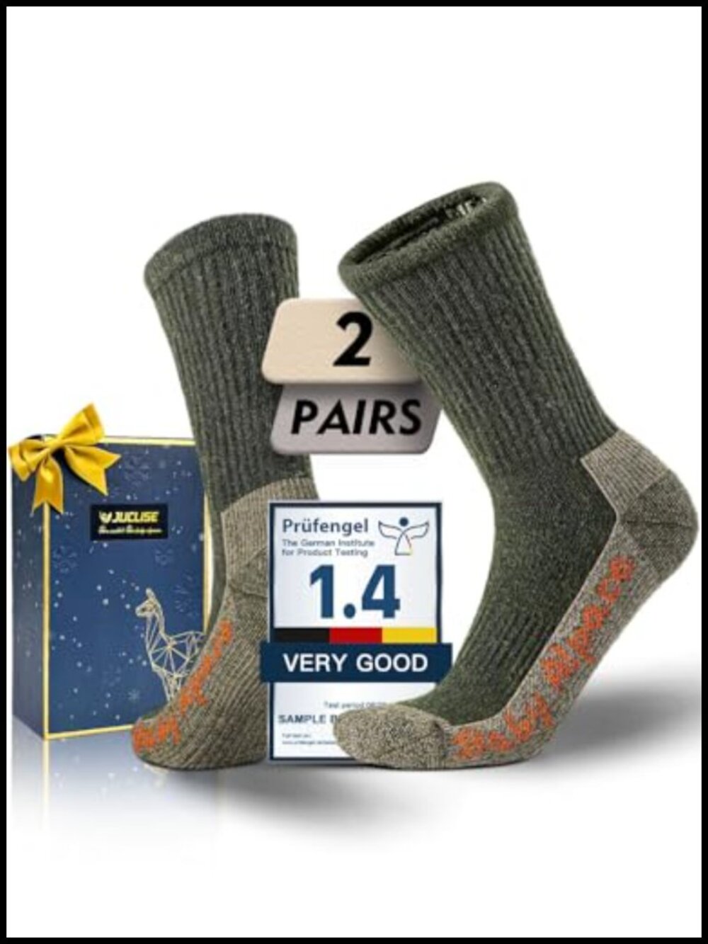 Alpaca Wool Hiking Crew Socks for Men and Women, Heavyweight Thermal Winter